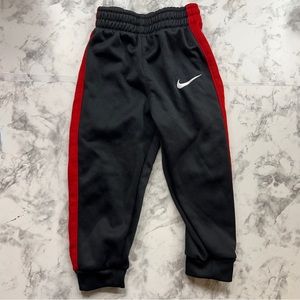 Nike 18 Months Baby Black And Red Joggers Thermafit